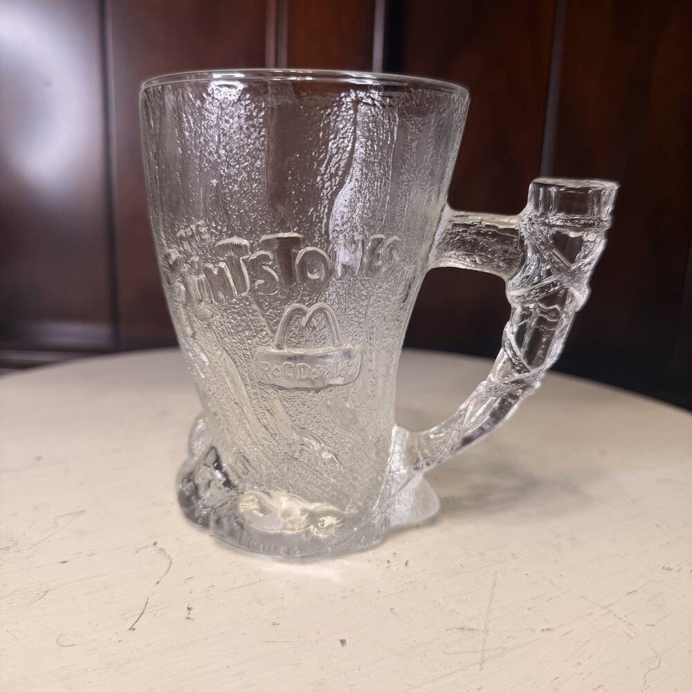 McDonalds Flintstones Mammoth Glass Mug - RocDonalds - Vintage - 1993